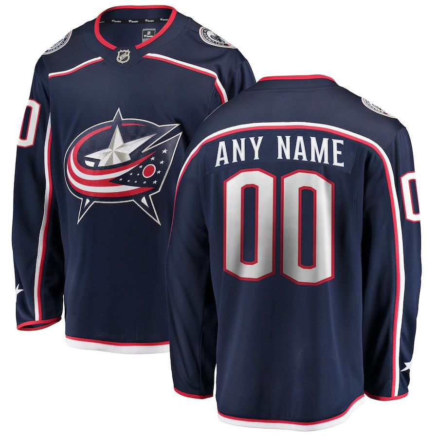 Men Columbus Blue Jackets Fanatics Branded Navy Home Breakaway Custom NHL Jersey